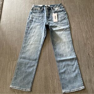 Mica Straight Leg Bejeweled Jeans NWT